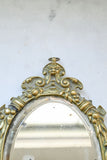 vintage french brass handheld mirror
