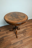 vintage round wooden accent table