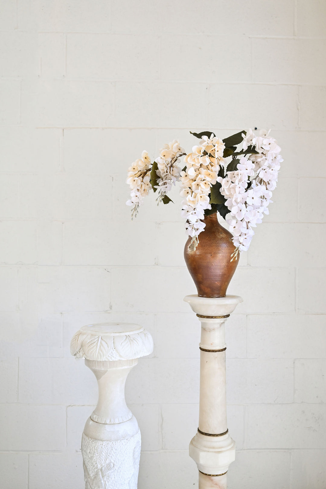 vintage french carved marble pedestal