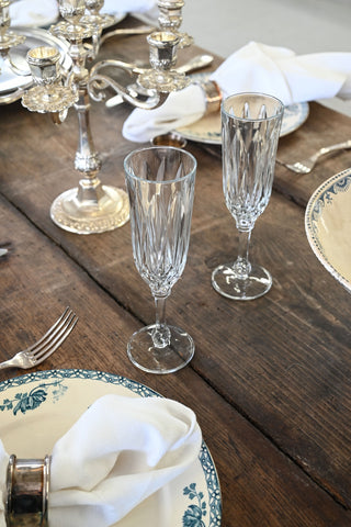 vintage french cut glass champagne glasses