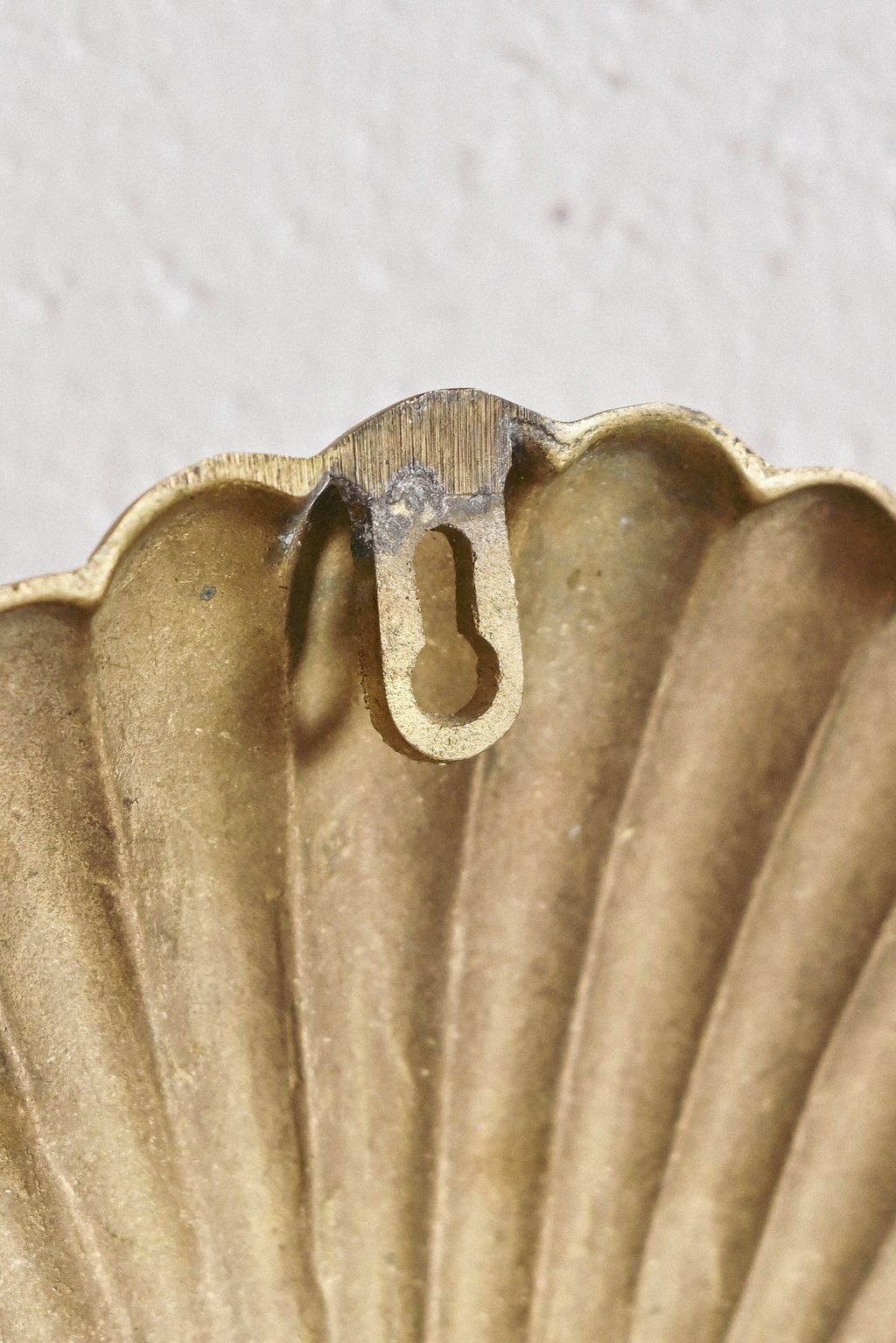 vintage french solid brass seashell candle sconce