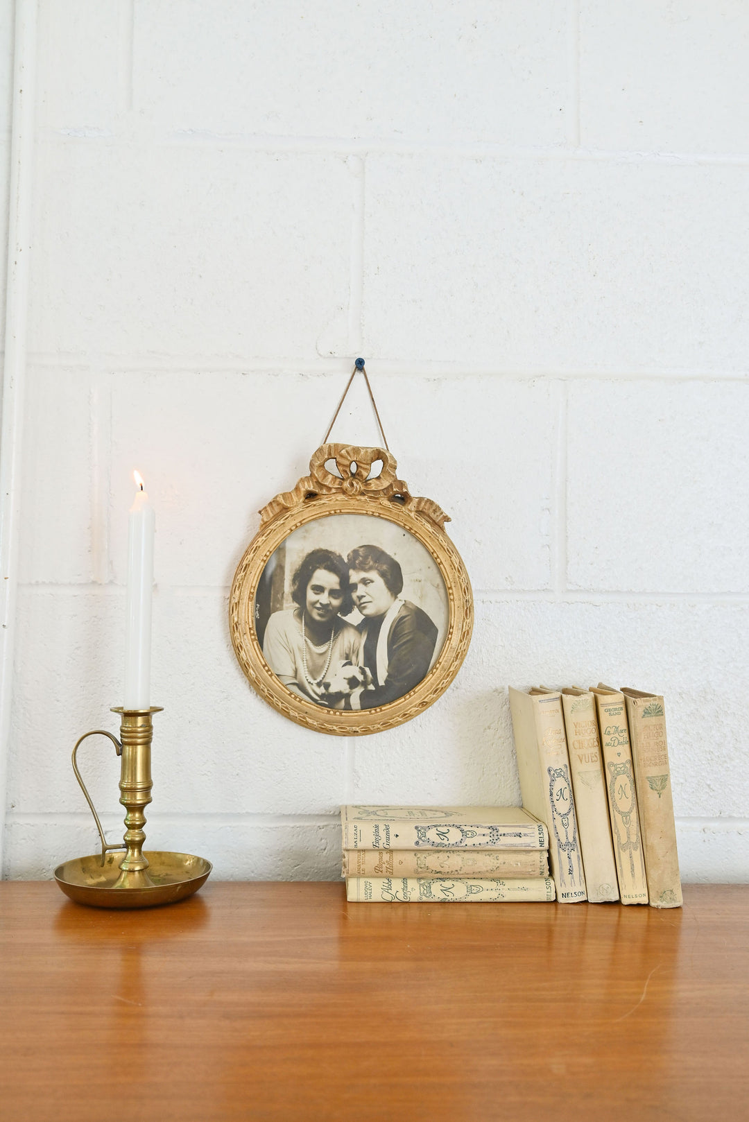 antique French Louis XV round picture frame