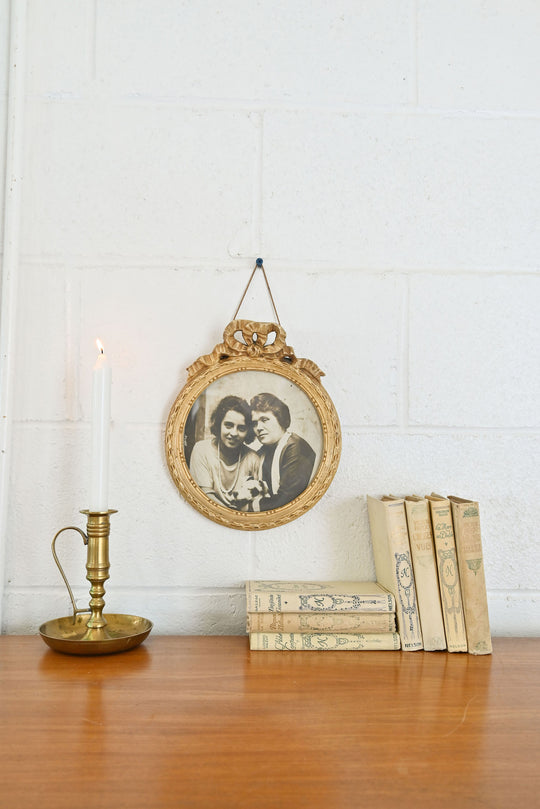 antique French Louis XV round picture frame