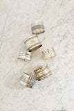 eclectic set of 6 vintage french napkin rings
