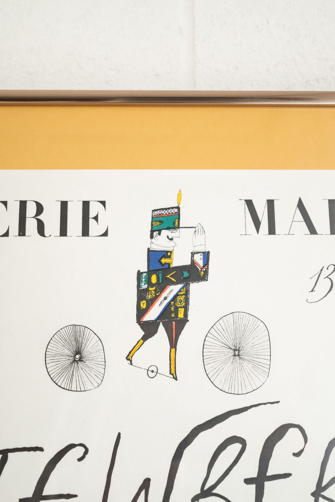 rare vintage french galerie maeght steinberg framed exhibition poster, 1953