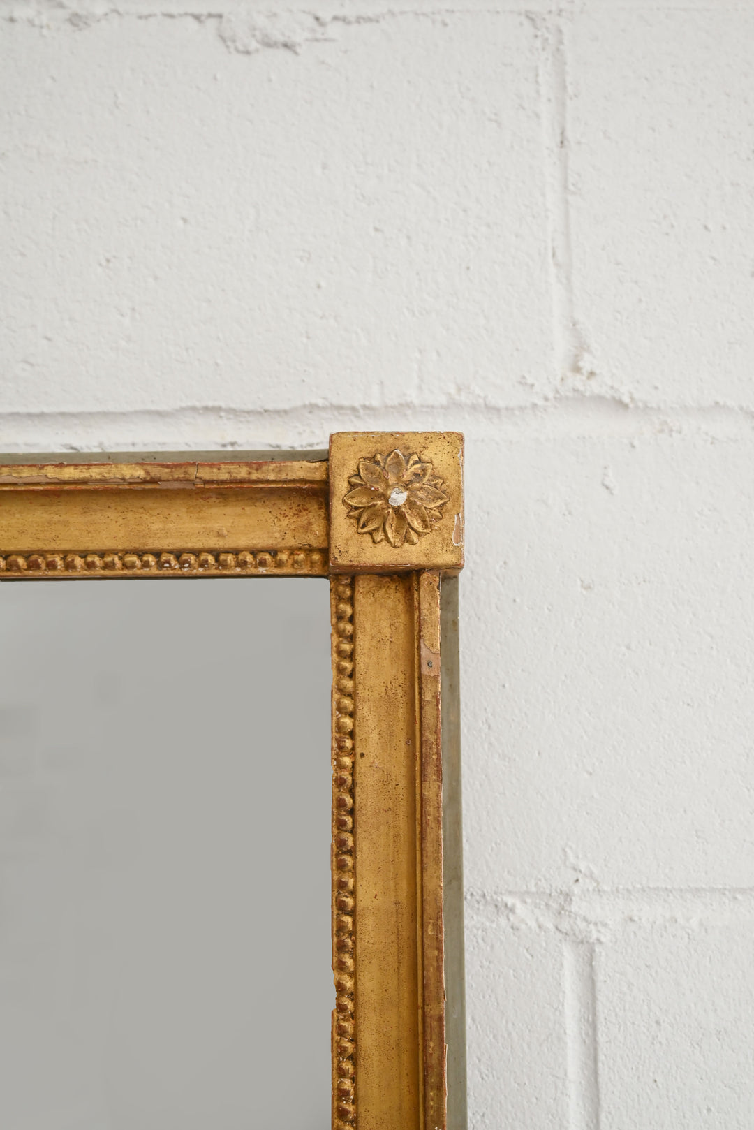 vintage french golden framed beaded mirror