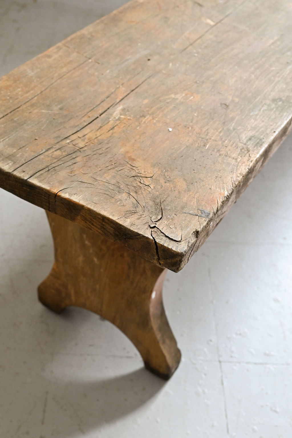 vintage french handcrafted pine farmhouse bench