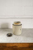 lidded antique stoneware pot