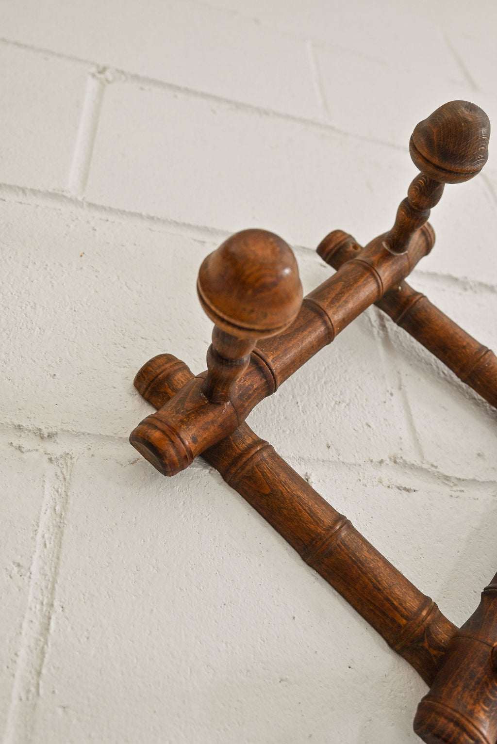 rare vintage french collapsable faux bamboo coat rack