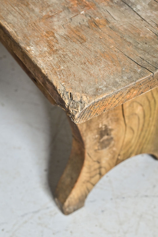 vintage french handcrafted pine farmhouse bench