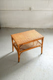 vintage french rattan side table