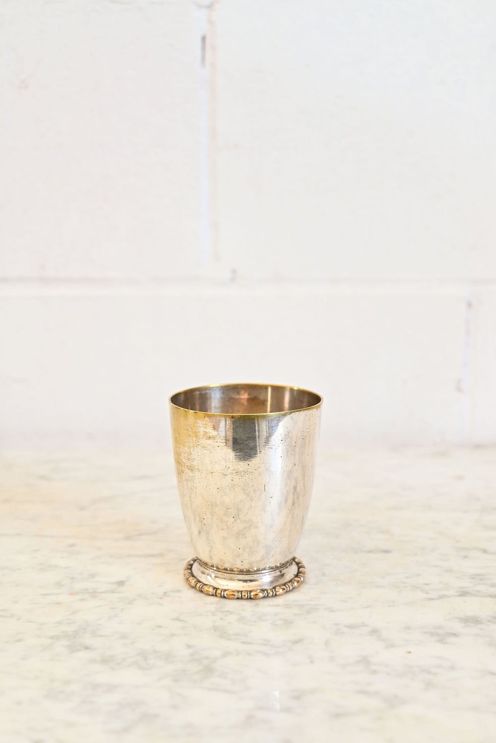 Vintage french silverplate christening cup