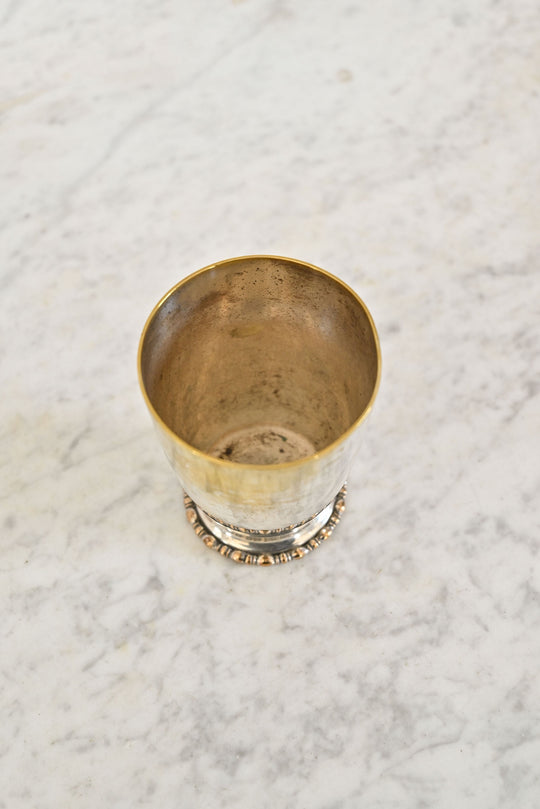 Vintage french silverplate christening cup