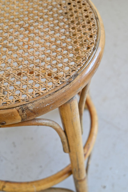 midcentury french bamboo and rattan stool