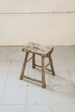 primitive french wood farmhouse stools