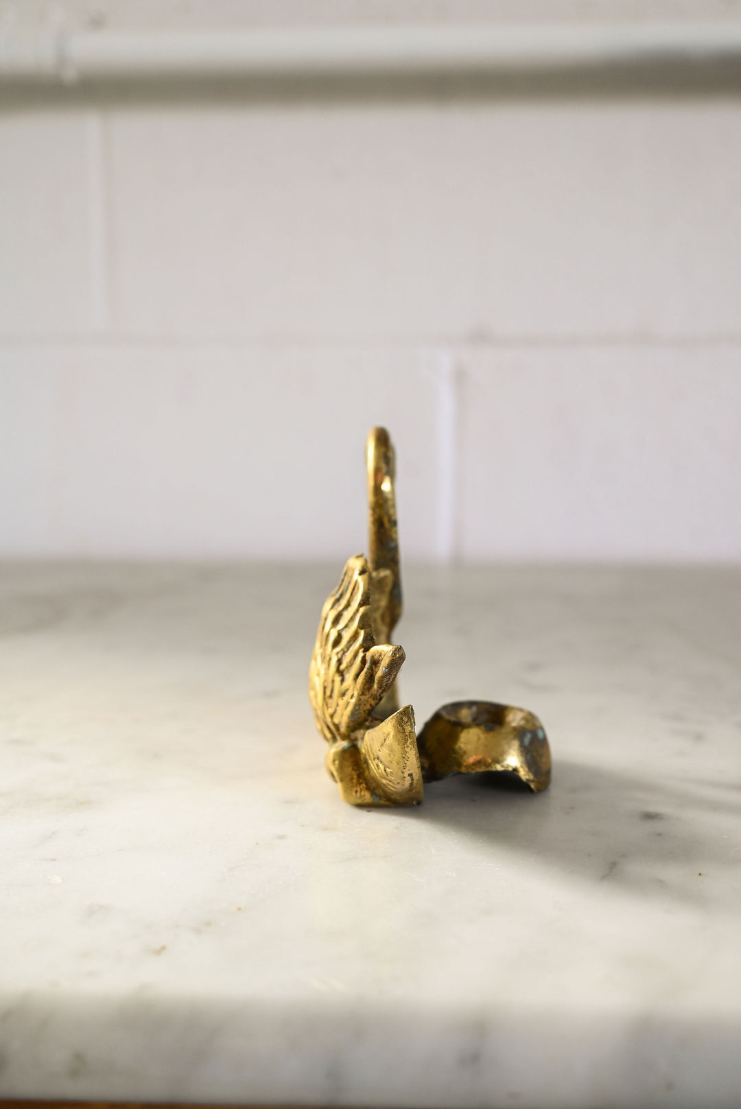 vintage brass swan candleholder