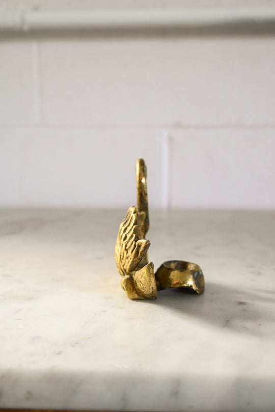 vintage brass swan candleholder