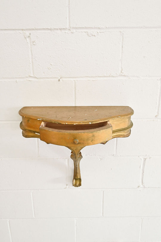 vintage florentine wall shelf with drawer