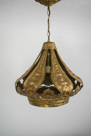 antique pressed brass chandelier