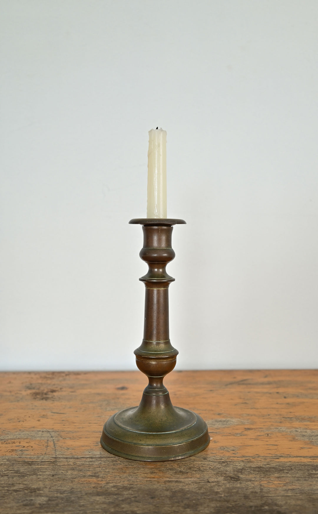 vintage french brass wide candlestick