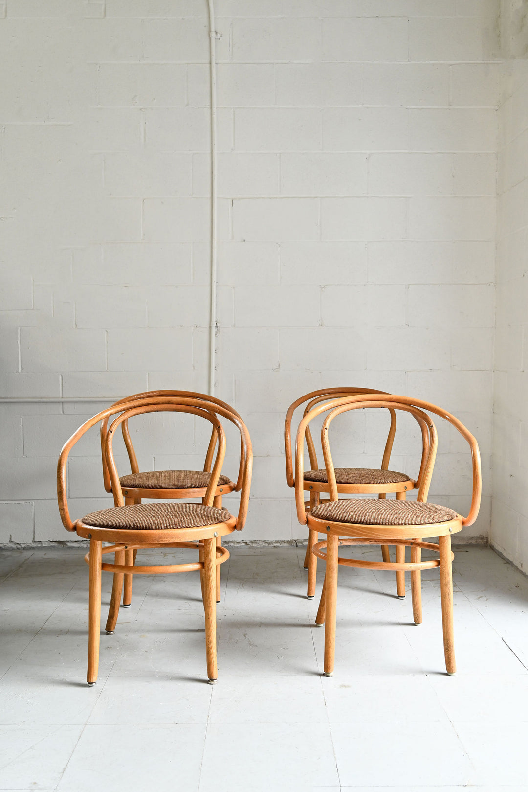 midcentury bentwood armchairs, set of 4