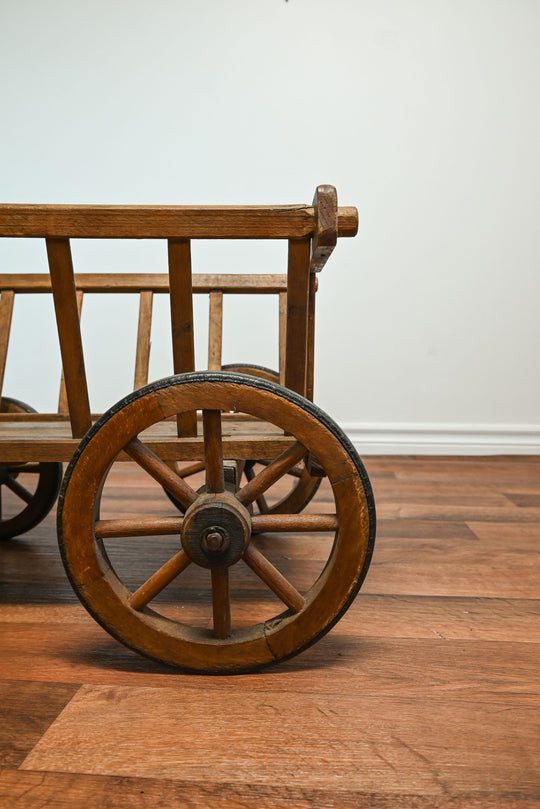 antique french oak flower cart