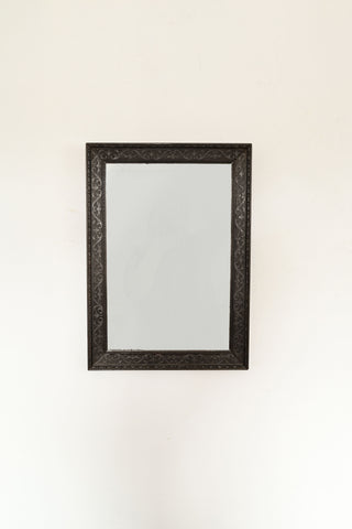 antique french mirror in carved wood frame