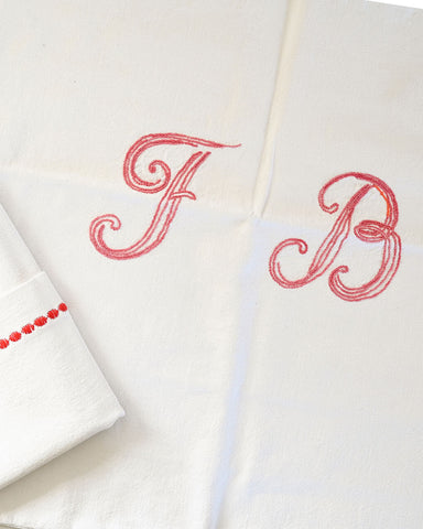 vintage french embroidered napkins