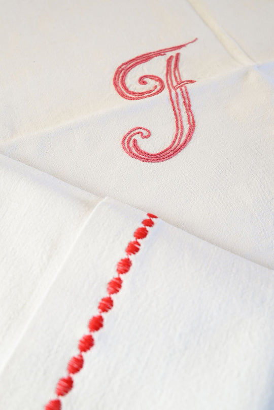 vintage french embroidered napkins