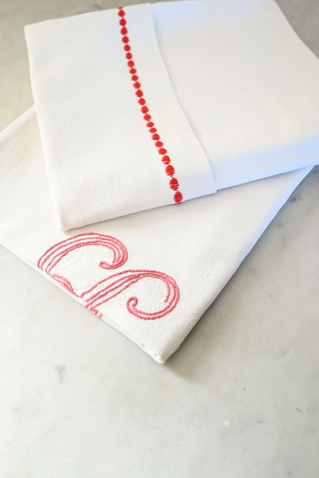 vintage french embroidered napkins