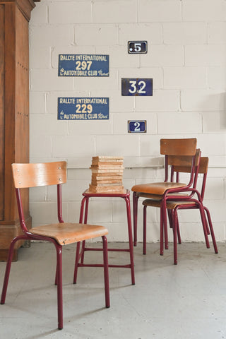 midcentury french schoolhouse stool
