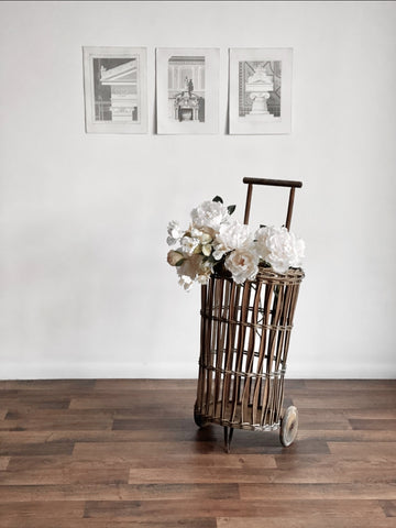 Baguette basket and barn board shelf
