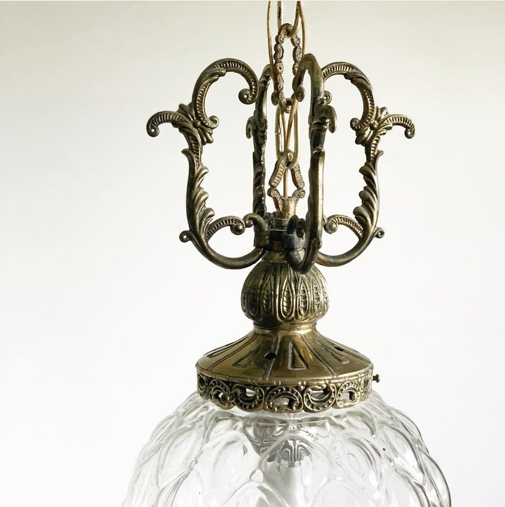 mcm hollywood regency bubble glass pendant lamp