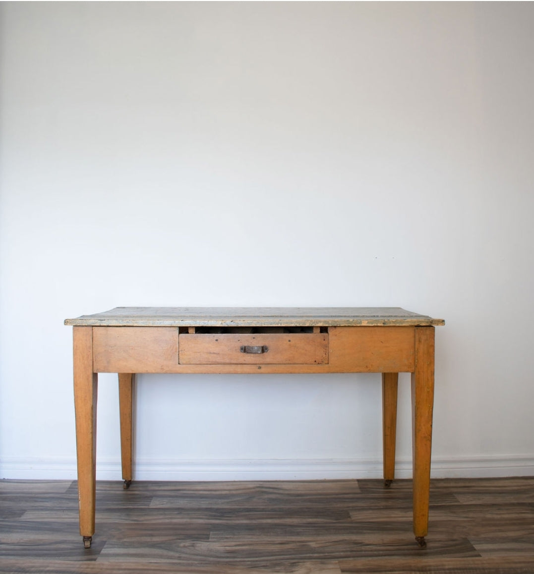 antique table on casters