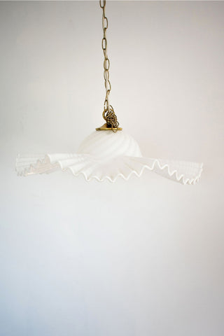 vintage murano glass ruffled pendant shade