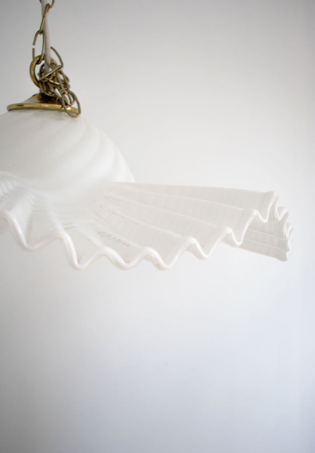vintage murano glass ruffled pendant shade