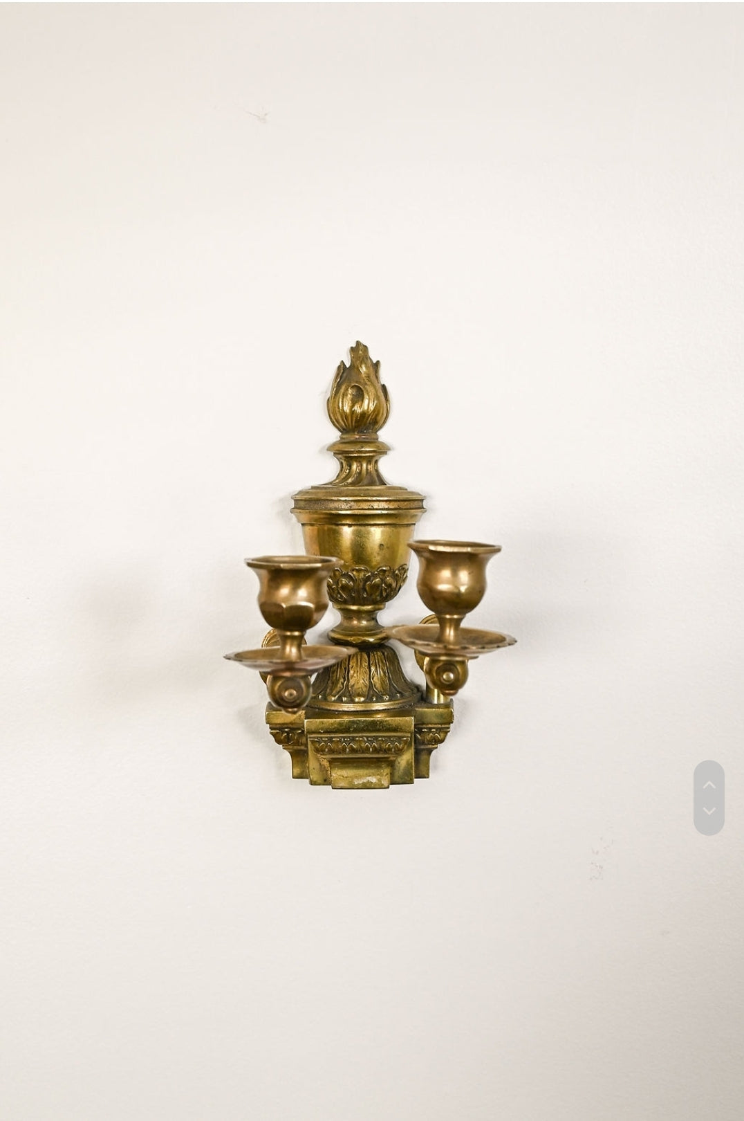 19th century solid brass pivoting wall sconce