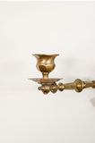 19th century solid brass pivoting wall sconce