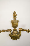 19th century solid brass pivoting wall sconce