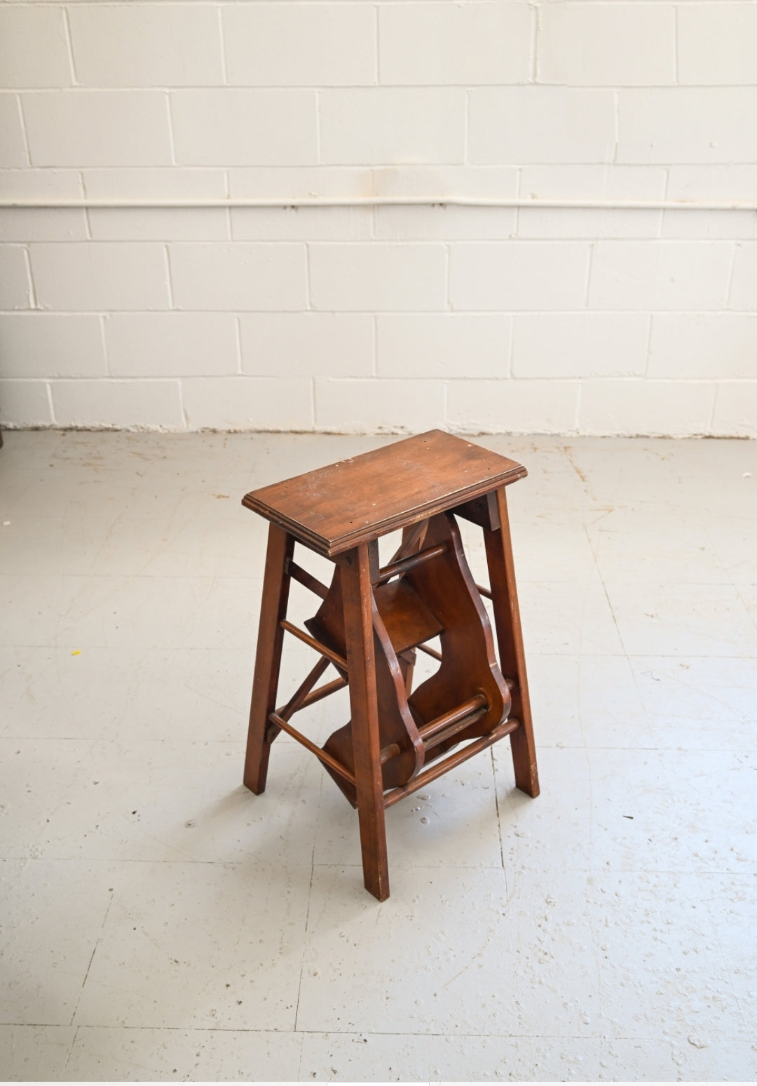 vintage folding wood step stool