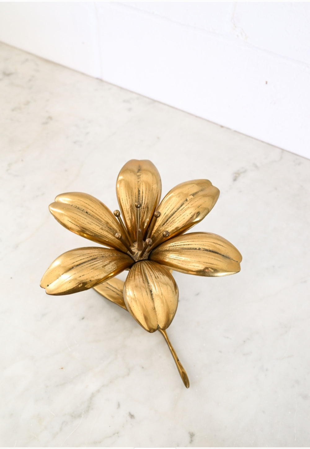 midcentury solid brass lotus "cendrier"