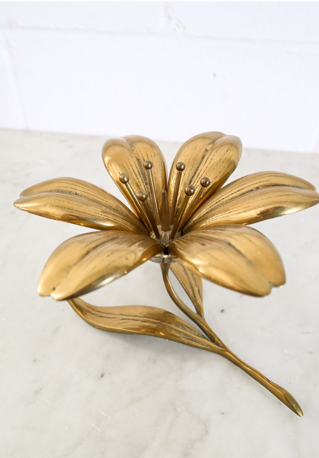 midcentury solid brass lotus "cendrier"