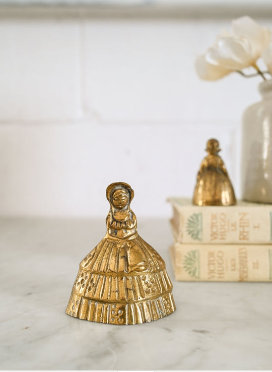 vintage victorian brass lady, set of 2