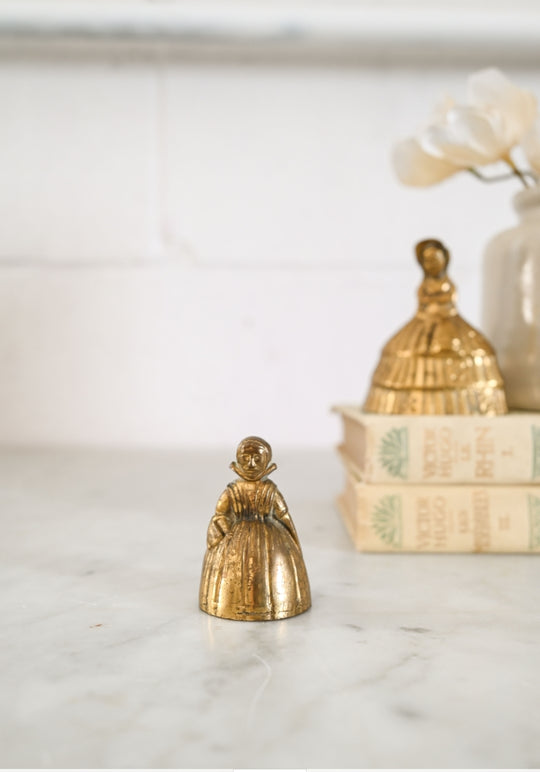 vintage victorian brass lady, set of 2