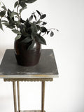 vintage solid brass & granite plant stand