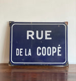 antique French enamel street signs