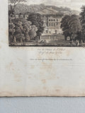 antique engraving, "vue du château de St. Cloud"