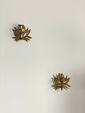 vintage brass lotus sconce set