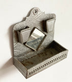 antique mirrored pressed tin pocket shelf