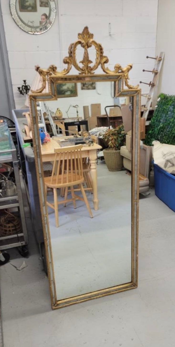 antique Louis XVI gilt wood pier mirror